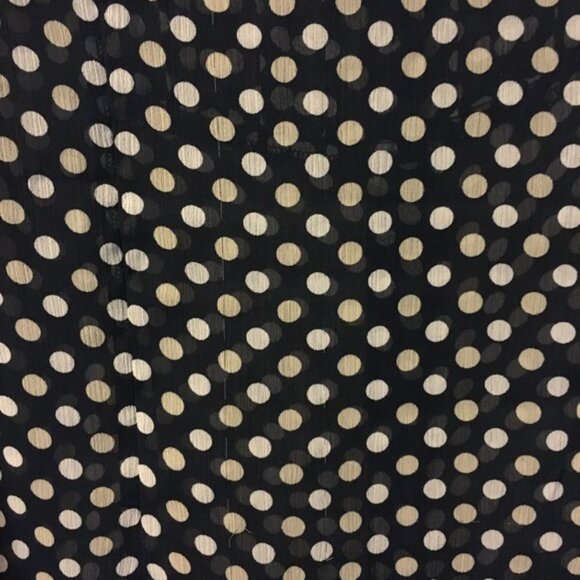 Christopher & Banks Navy Blue Sheer Polka Dot Top Women Petite Medium Pleated - Picture 5 of 8